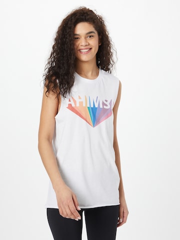 Hey Honey Sports Top 'Muscle' in White: front