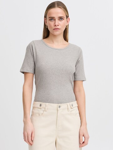 ICHI Shirt ' IHPALMER RIB' in Grijs