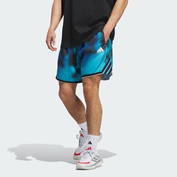 ADIDAS PERFORMANCE Loosefit Sportbroek 'Crazy Lite AOP' in Blauw: voorkant