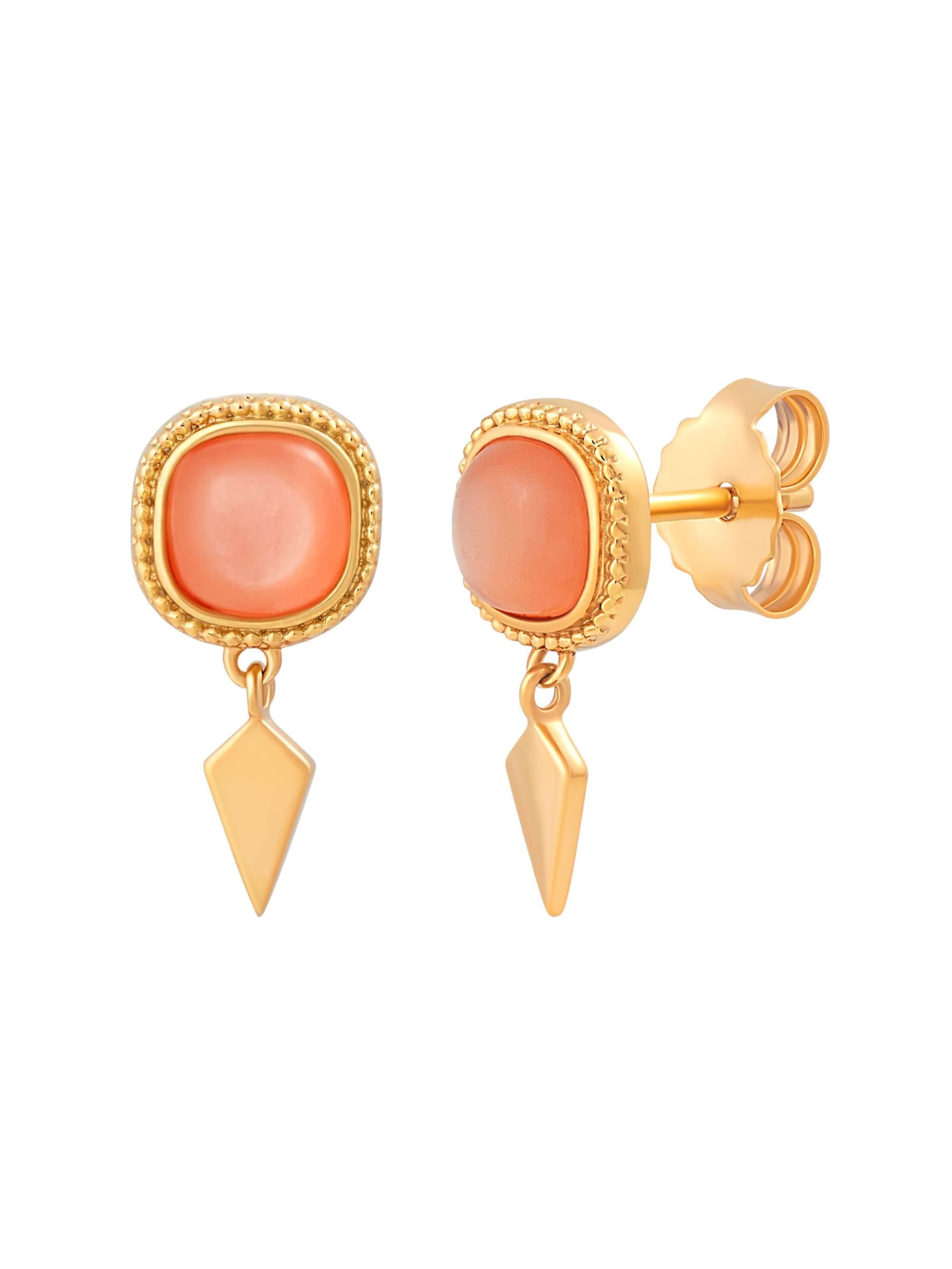 Boucles d'oreilles caï en or : devant