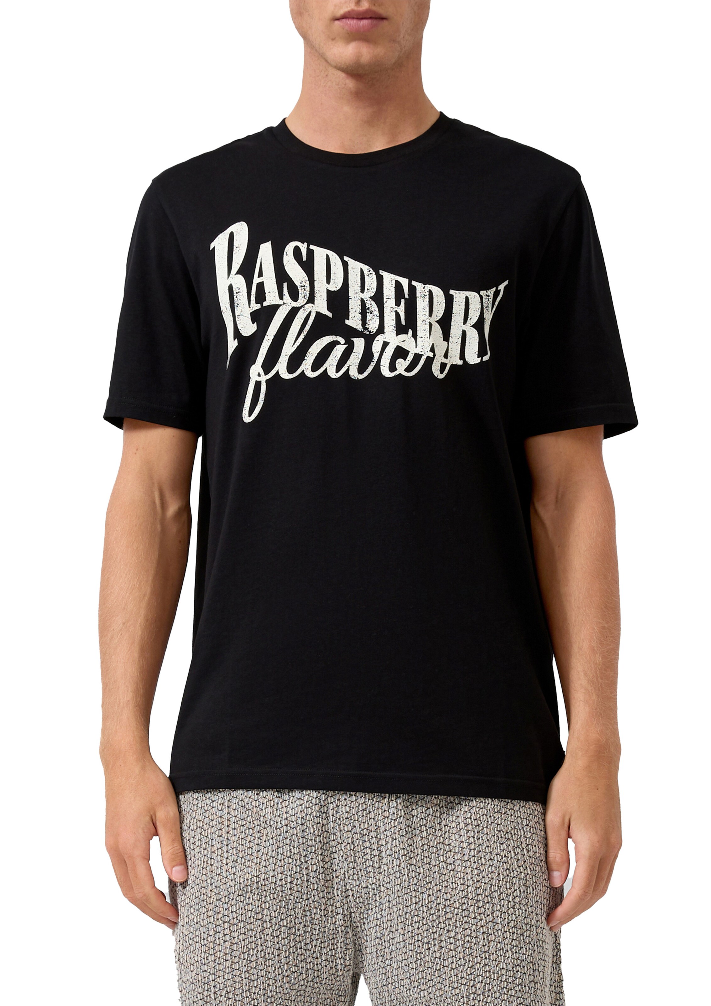 QS T-Shirt in Schwarz