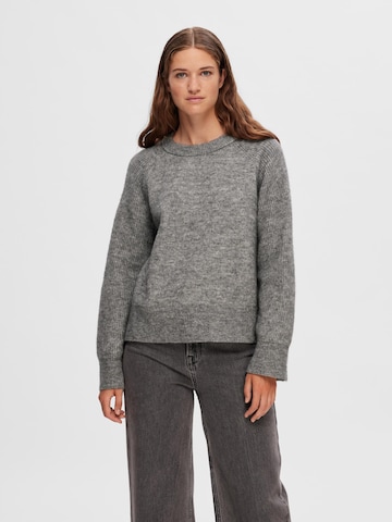 SELECTED FEMME Sweater 'RENA' in Grey: front