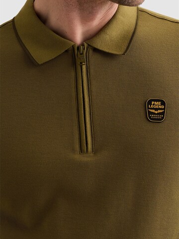 PME Legend Shirt 'Polo shirt in piqué with zipper closure' in Bruin