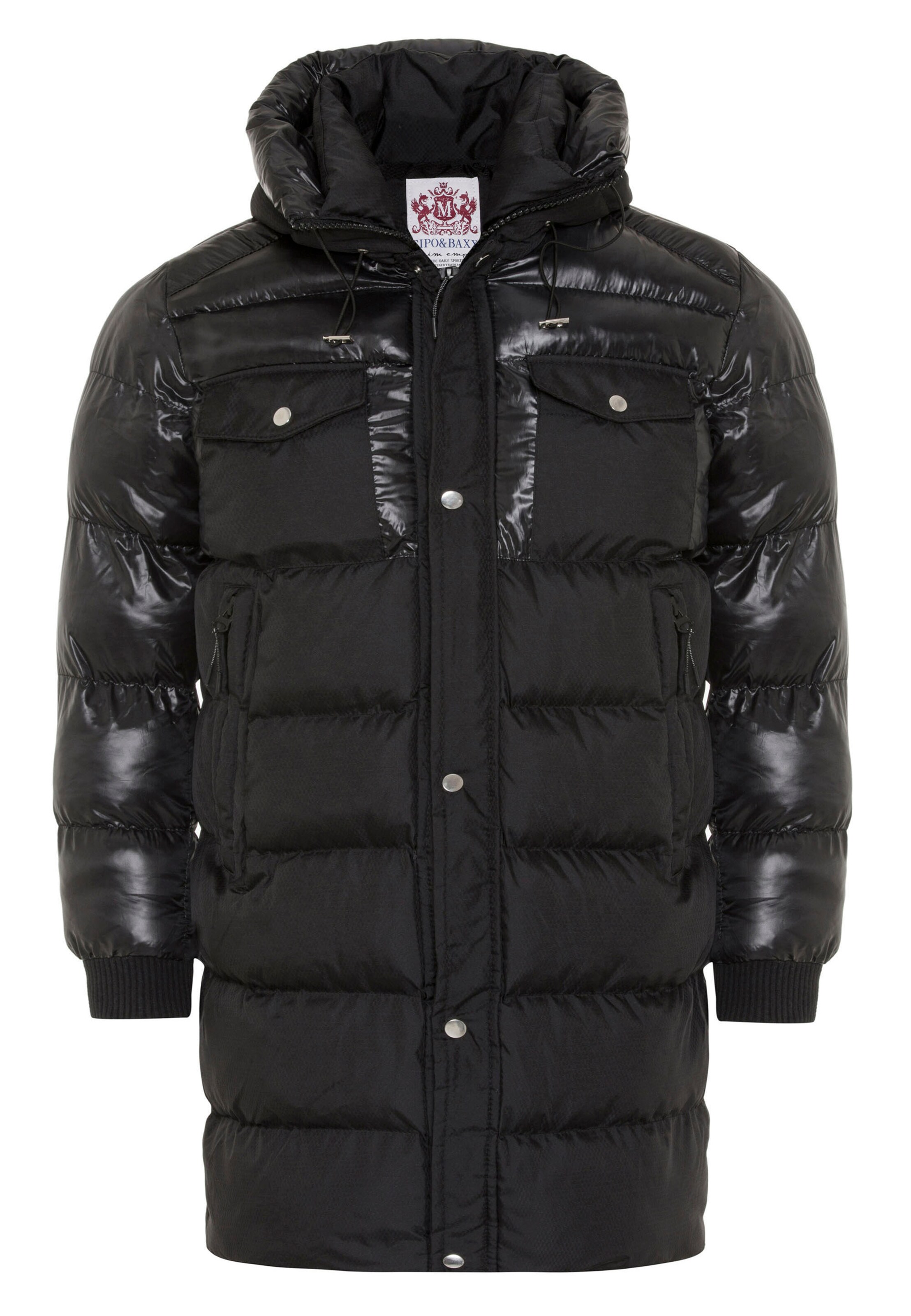 CIPO & BAXX Winter coat in Black: front