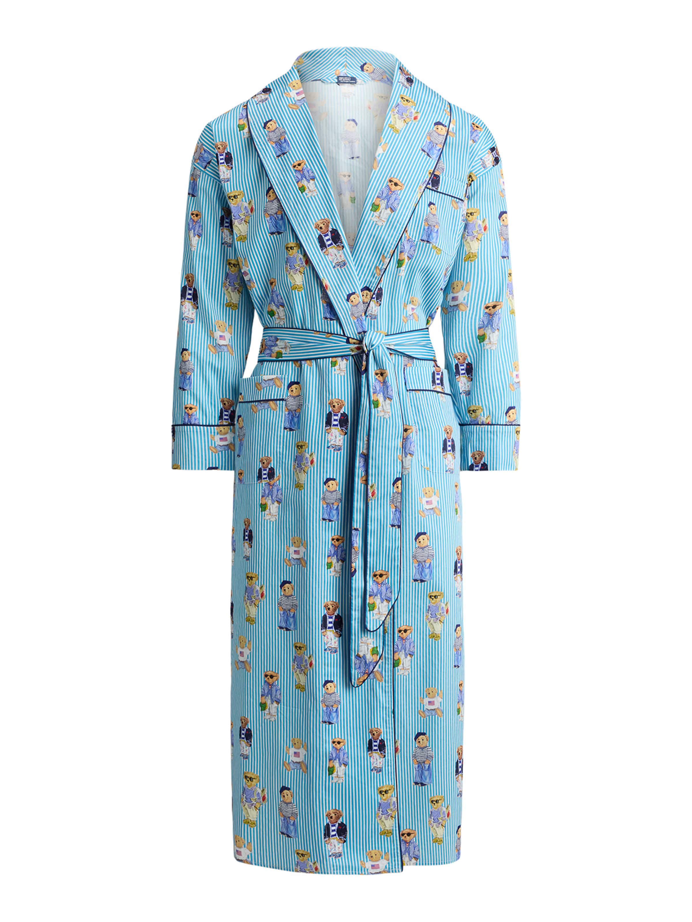 Peignoir court ' Iconic Bear ' Polo Ralph Lauren en bleu : devant