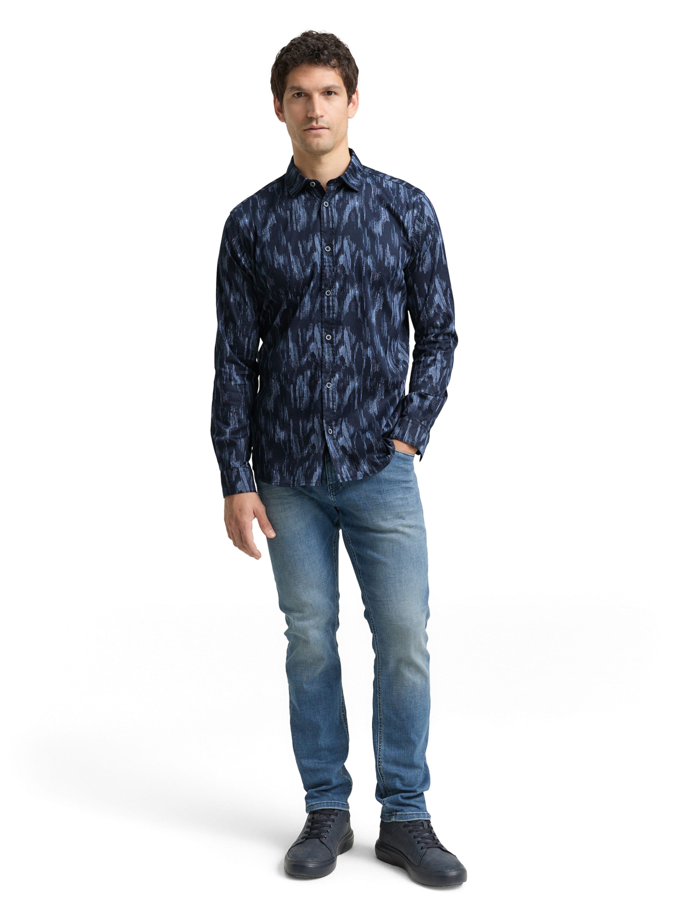 TOM TAILOR Slim fit Button Up Shirt in Blue