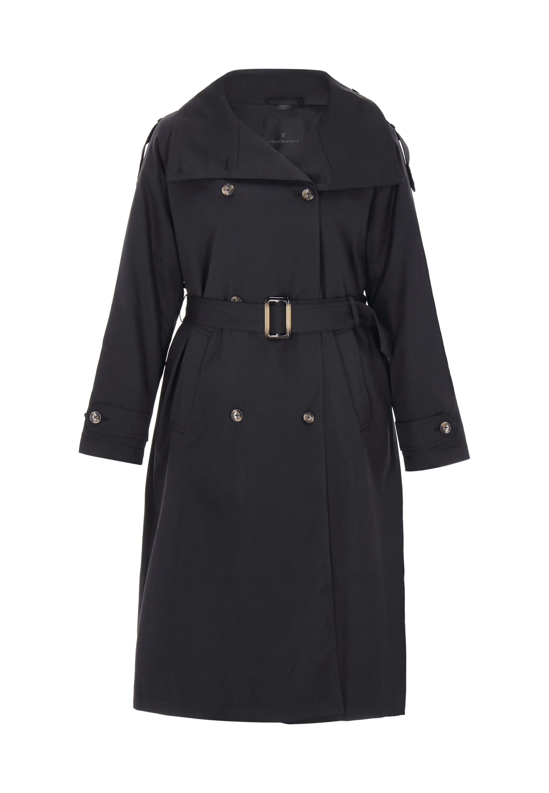 DreiMaster Klassik - Sobretudo meia-estação 'Classic' em preto: frente