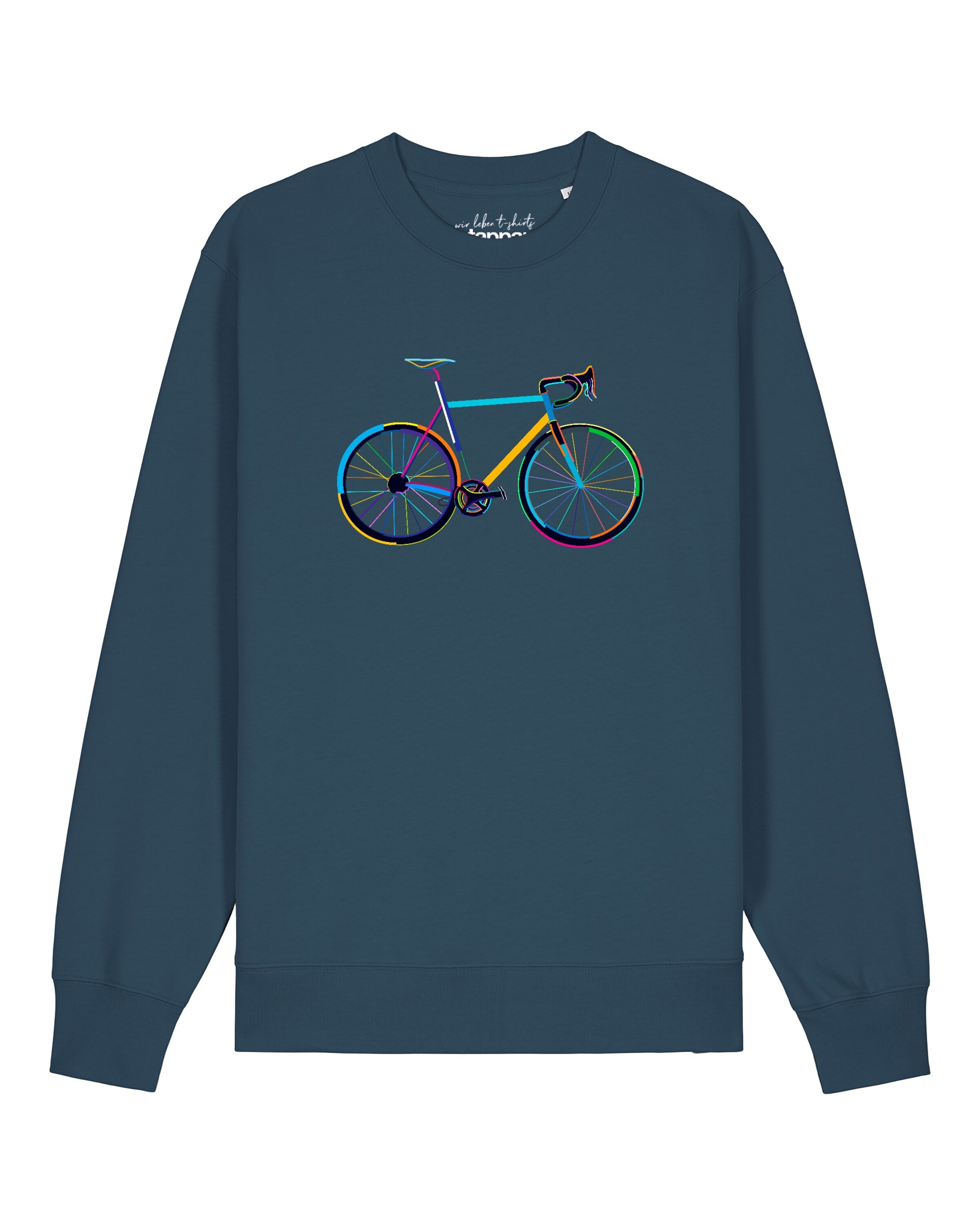 Watapparel Sweatshirt 'Fahrrad By Night' in Blauw: voorkant