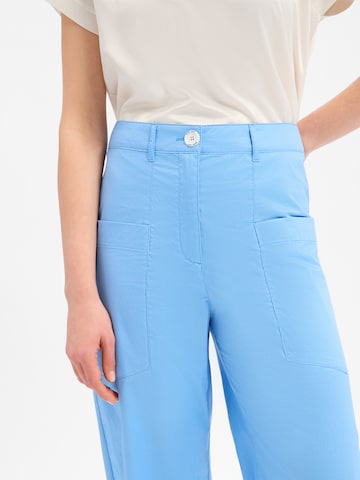 Marc Cain Wide Leg Bundfaltenhose 'Wokha' in Blau