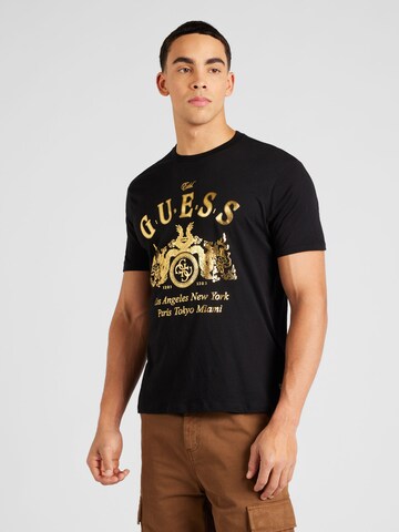 T-Shirt GUESS en noir : devant