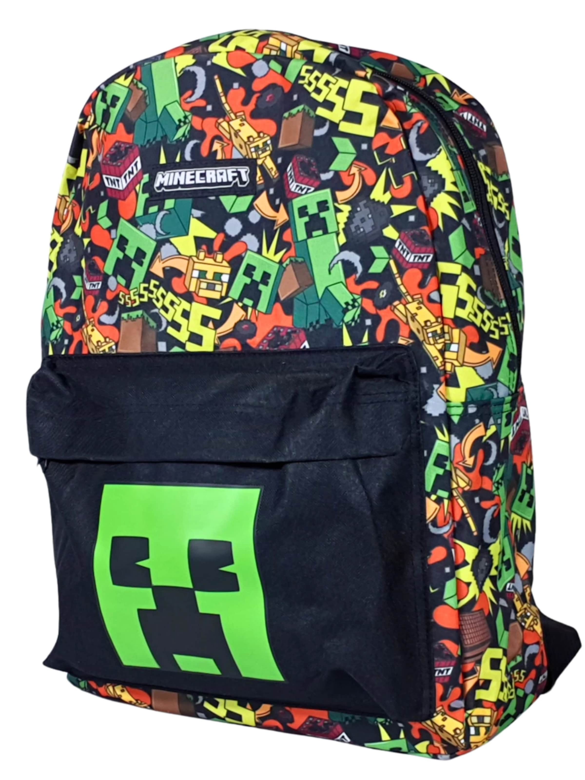 Minecraft Backpack 'Minecraft Backpack Kids – Creeper – Black/Green – School Bag with Laptop Compartment' in Green