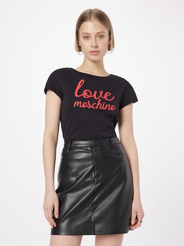 Love Moschino T-Shirt 'CORSIVO' in Schwarz: predná strana