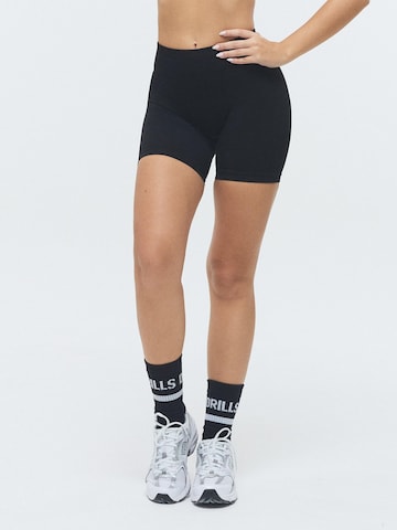 DRILLS Apparel Skinny Leggings 'XFUNCTION Scrunch Shorts' in Zwart