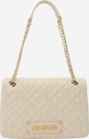 Sac bandoulière Love Moschino en beige : devant