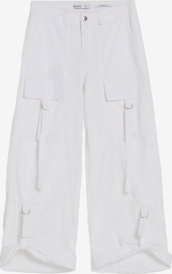 Pantaloni cu buzunare Bershka pe alb, Vizualizare produs