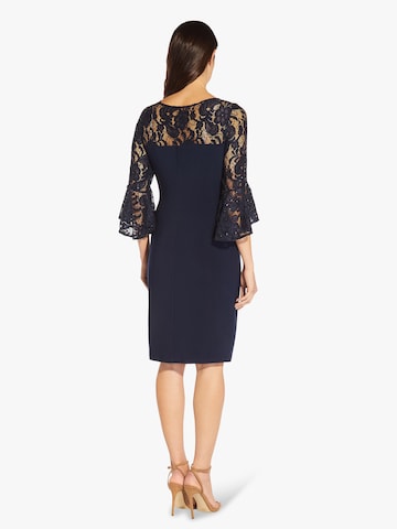 Adrianna Papell Cocktailjurk 'Bell Sleeve Jersey Drape Dress' in Blauw