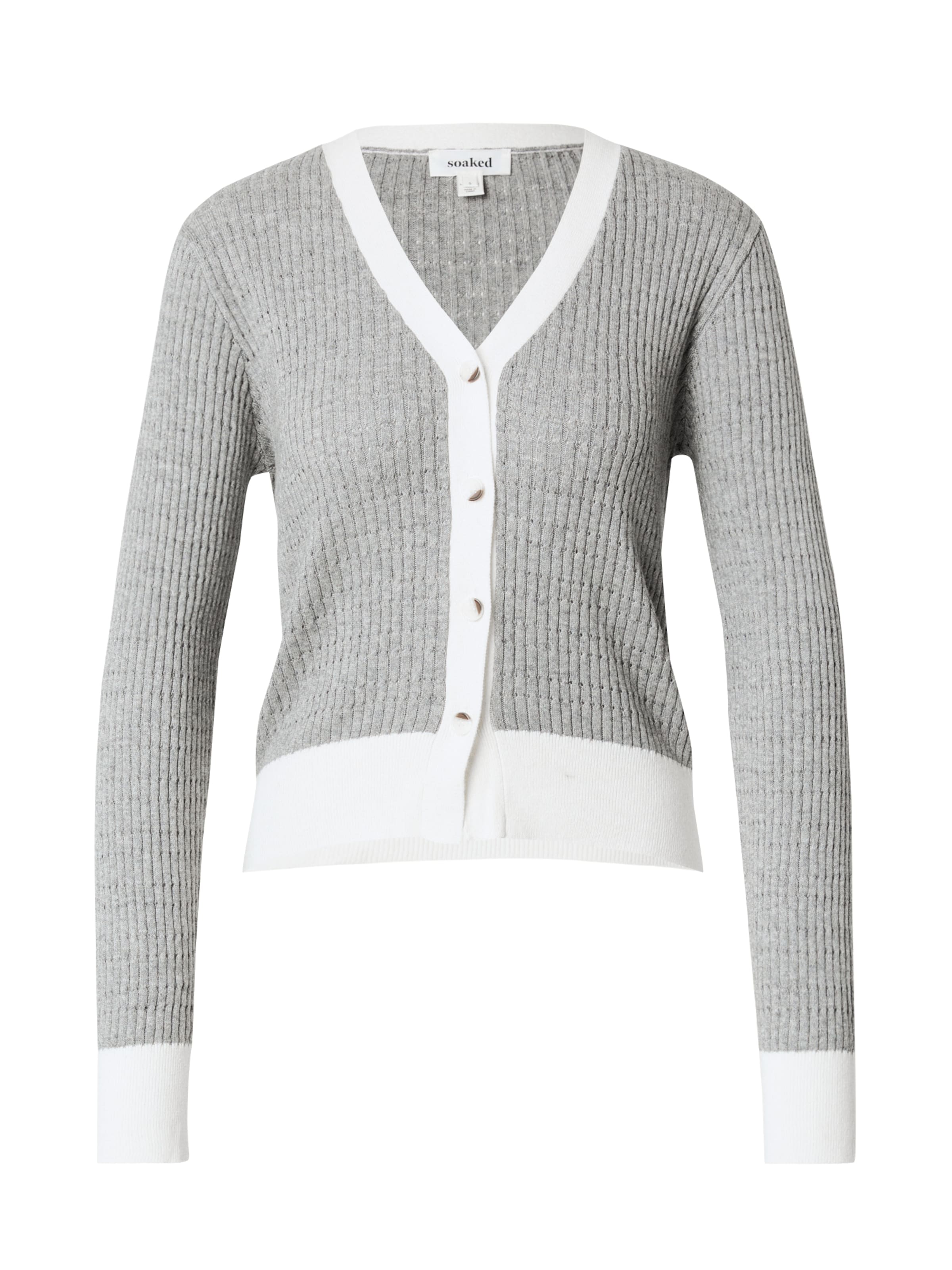 Cardigan 'Sanja' SOAKED IN LUXURY en gris : devant