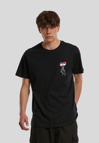 T-Shirt 'Love Croatia Sign' Mister Tee en noir : devant