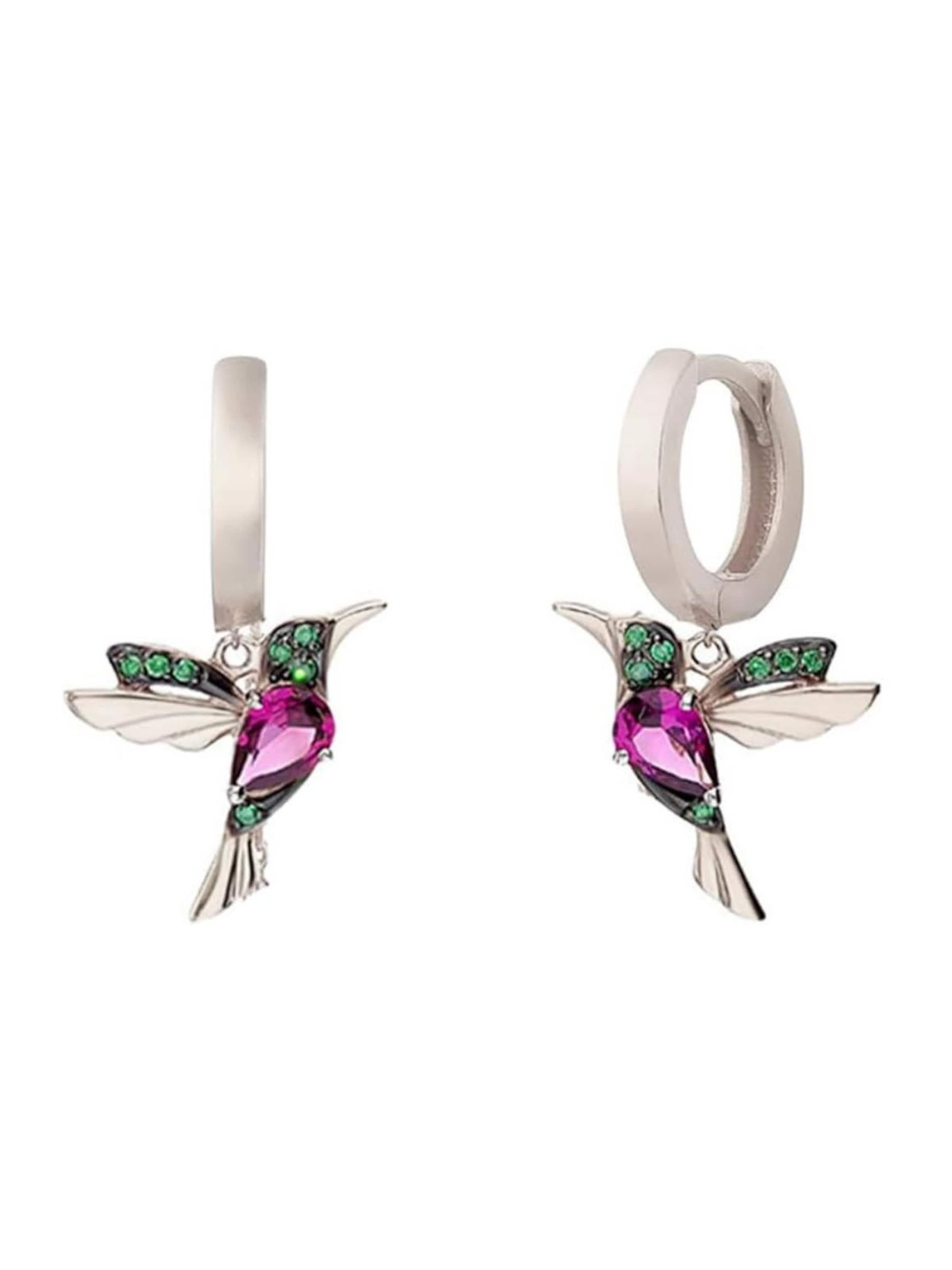 Einzelstück Earrings 'Kolibri Hoops' in Silver: front