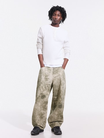 Baggy Pantalon Bershka en vert