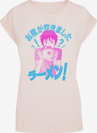 Merchcode T-Shirt in beige / blau / pink, Produktansicht