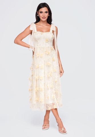 Ombre Cocktailjurk in Beige: voorkant