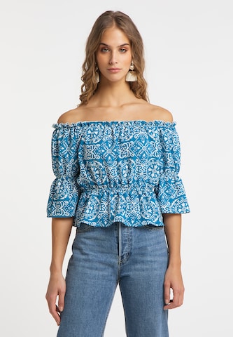 IZIA Blouse in Blue: front