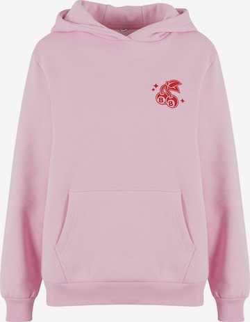 Bluză de molton 'Lucky Cherry' de la Miss Tee pe roz: față