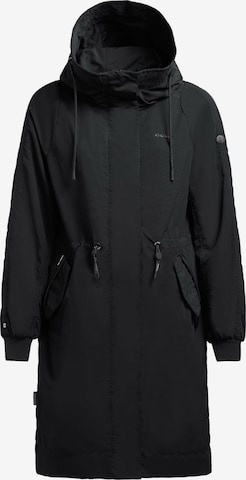 khujo Between-Seasons Coat 'Silica2' in Black: front