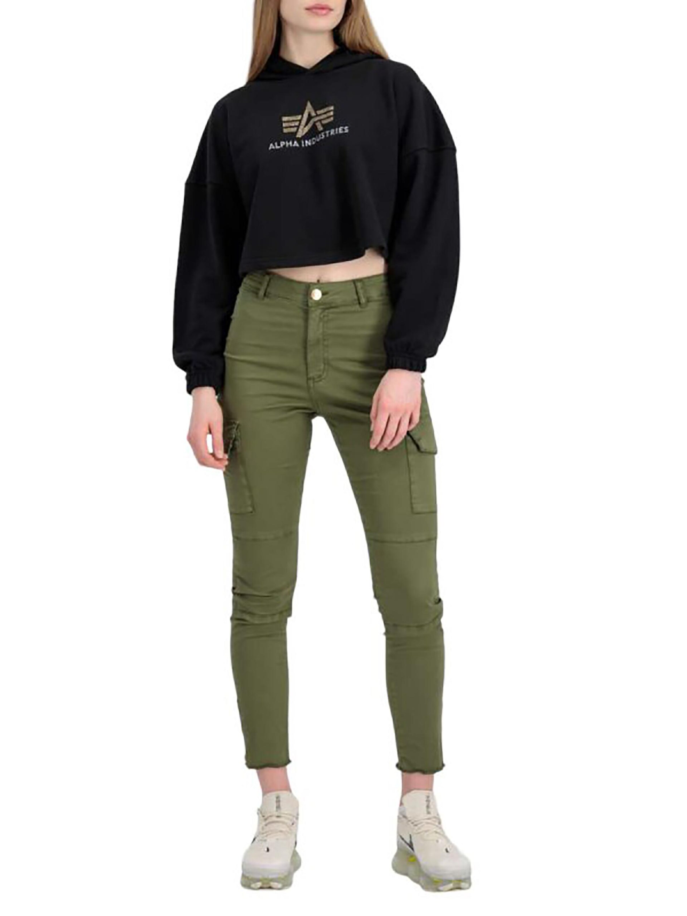 ALPHA INDUSTRIES Sweatshirt 'Crystal COS' in Black