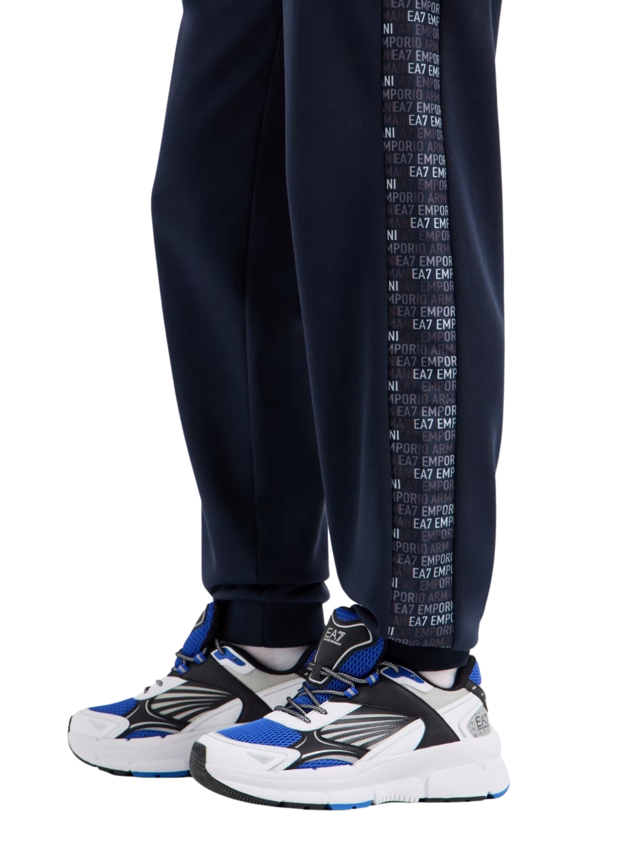 EA7 Emporio Armani Tapered Broek in Blauw