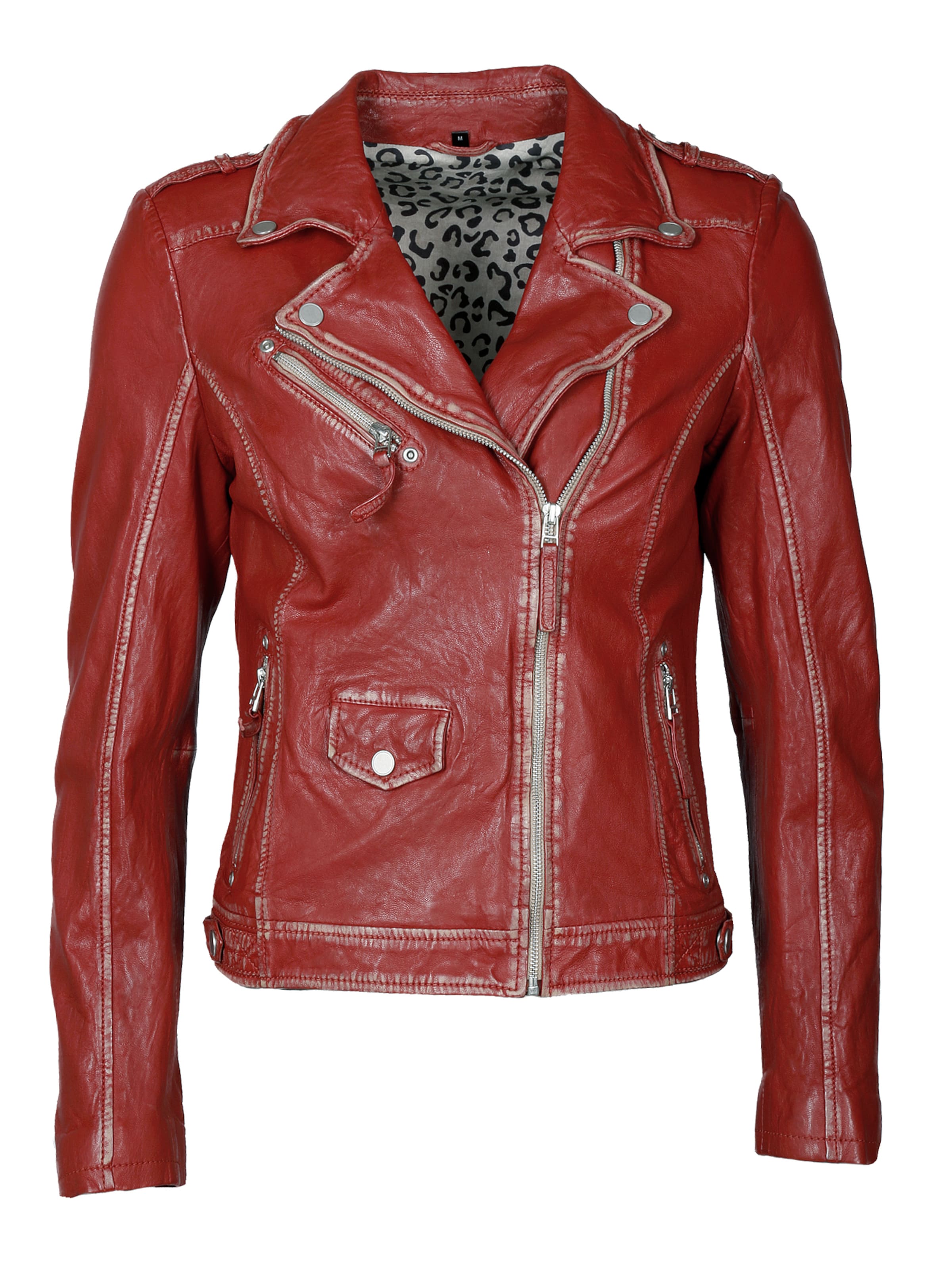 JCC Lederjacke in Rot: Vorderseite