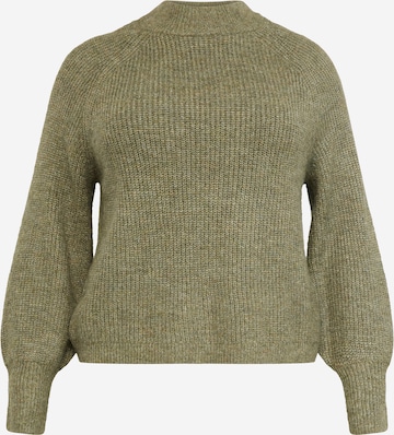 PIECES Curve Sweater 'NATALEE' in Green: front