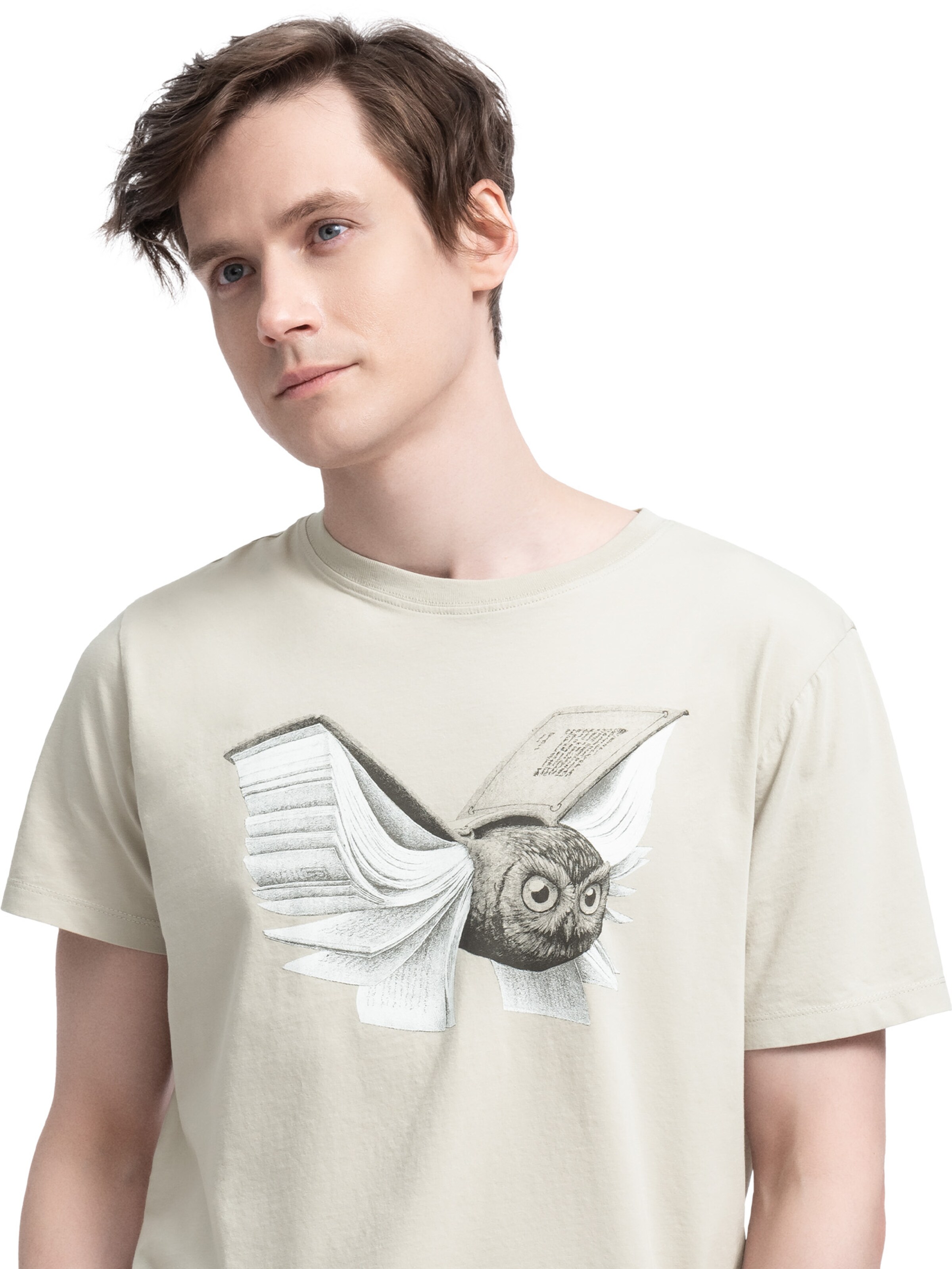 Kaft Shirt 'Uilboek' in Beige