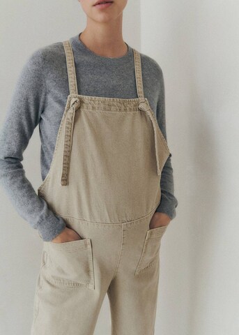 MANGO Wide Leg Latzjeans in Grau
