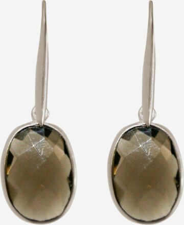 Gemshine Earrings 'OVAL' in Brown: front