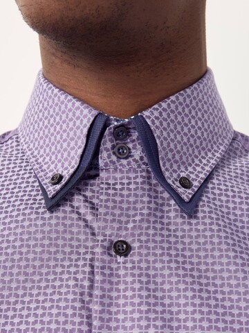 Next Regular fit Button Up Shirt in Purple
