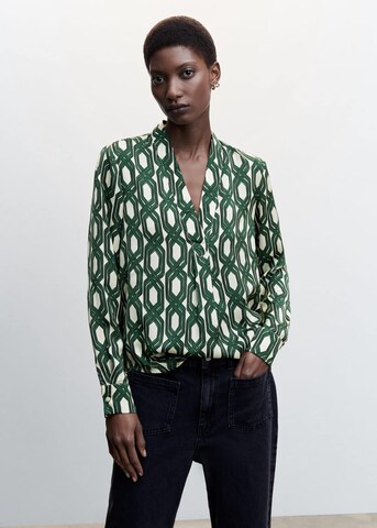 MANGO Blouse in Groen: voorkant