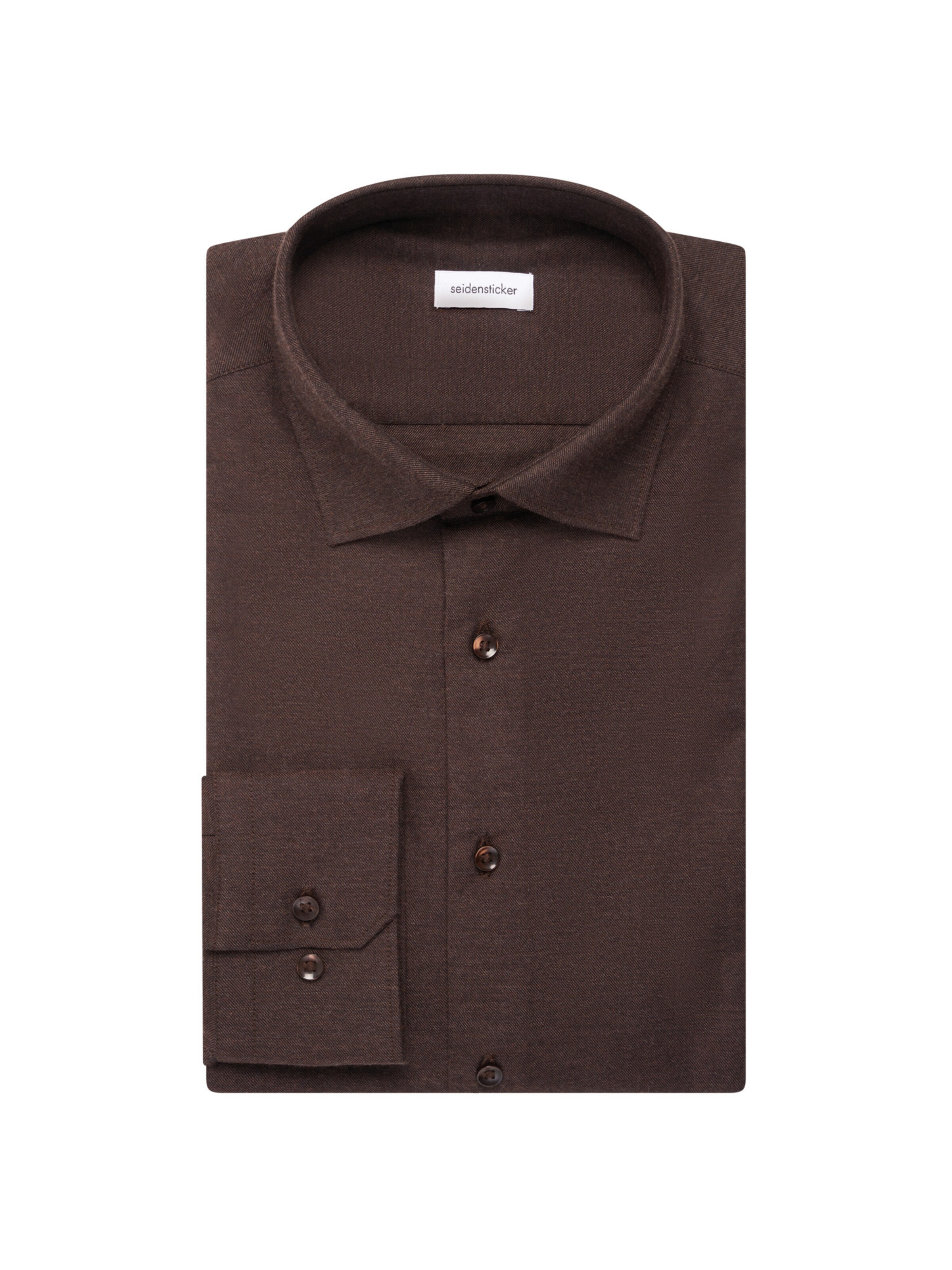 SEIDENSTICKER Slim fit Business shirt 'Schwarze Rose' in Brown