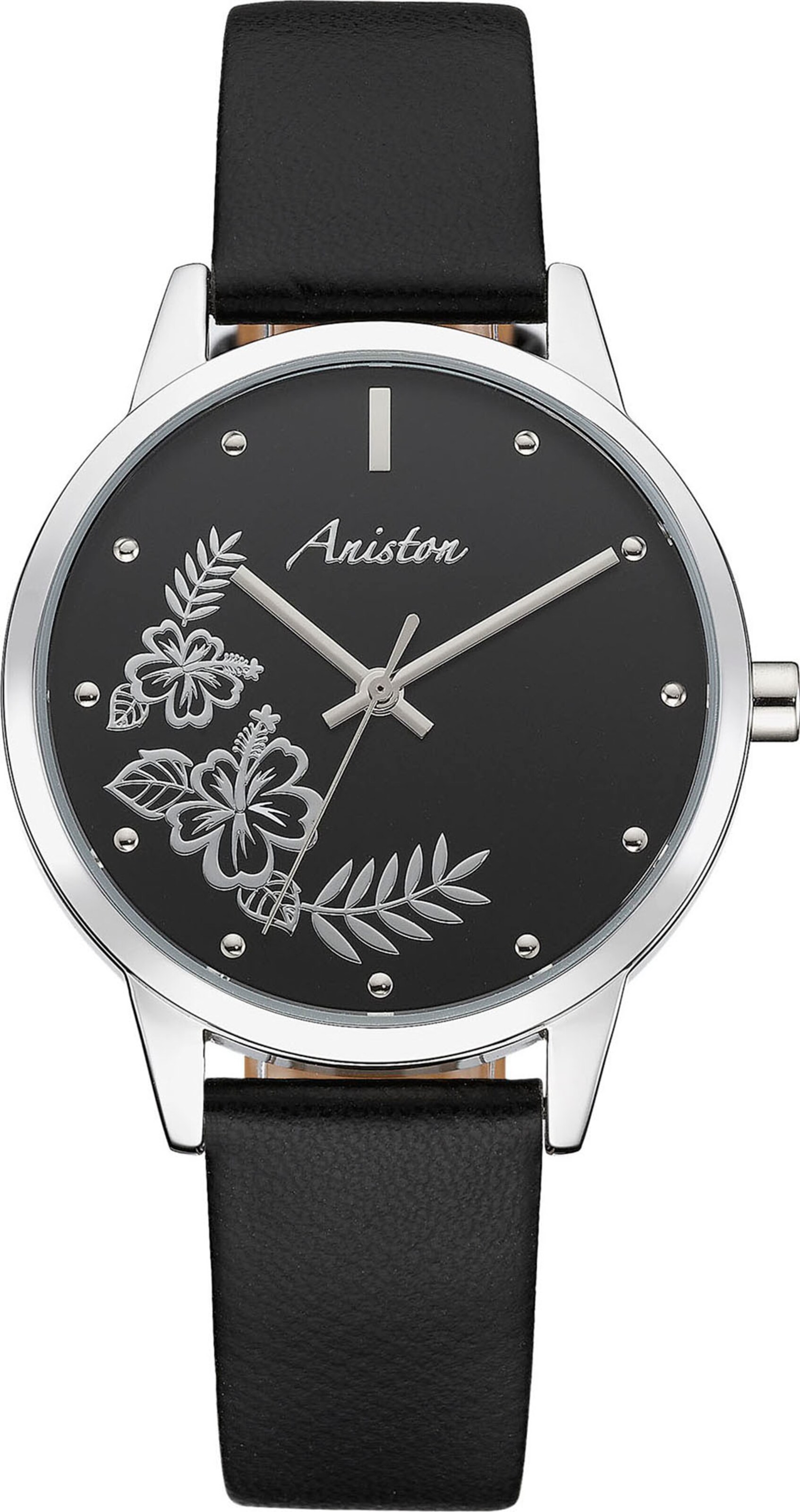 Aniston Analog Watch in Black: front