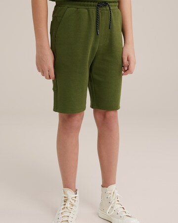 WE Fashion Slim fit Pants in Green: front