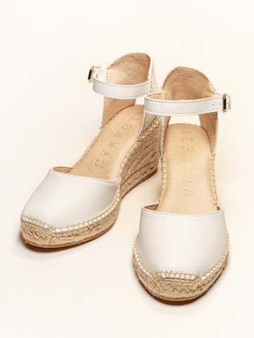 Alhamas - Sandalias con hebilla 'Alpargata Cuña 7 cm' en blanco