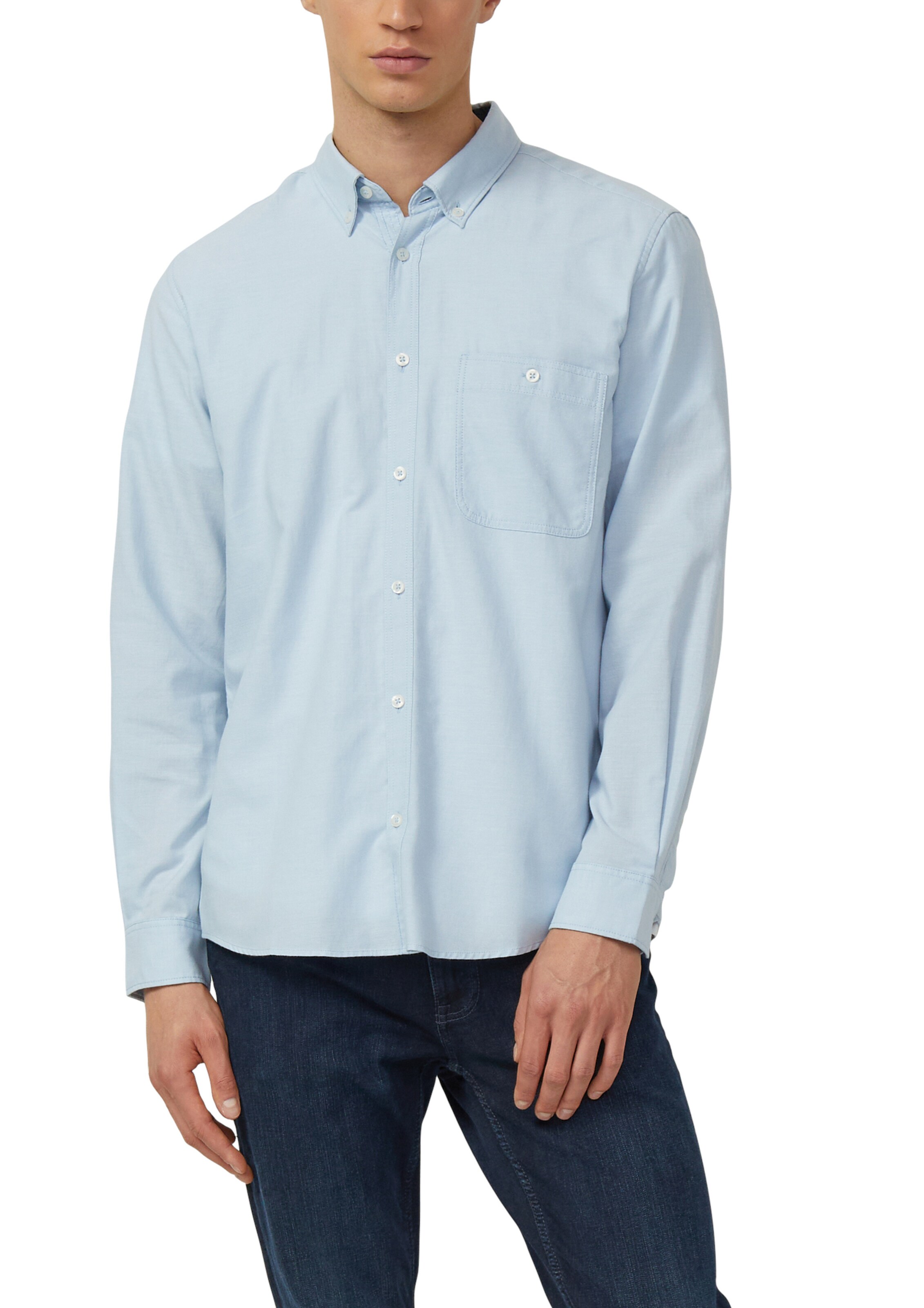 s.Oliver Regular fit Button Up Shirt in Blue: front