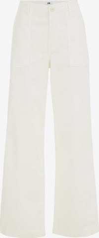 WE Fashion Loose fit Trousers in White: front