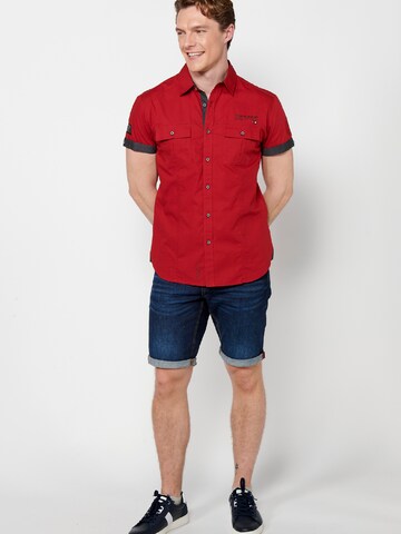 KOROSHI Slim fit Overhemd in Rood