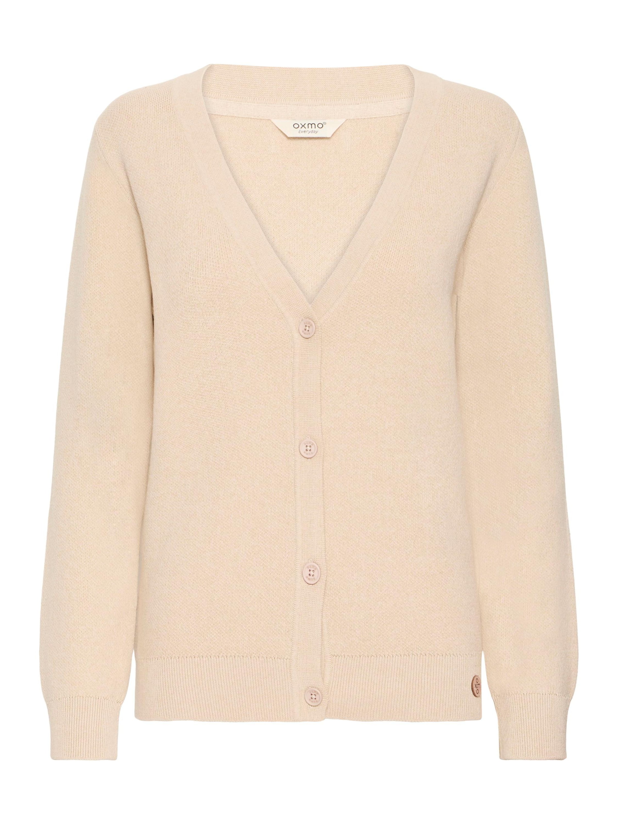 Oxmo Strickjacke ' OXFIANA ' in Beige: Vorderseite