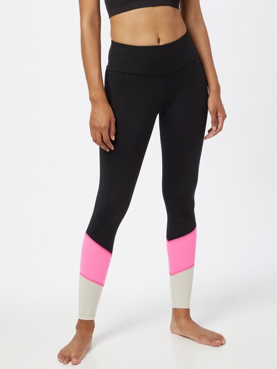 Pantaloni sport Hey Honey pe roz / negru / alb, Vizualizare model