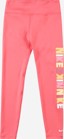 NIKE Skinny Sports trousers in Orange: front