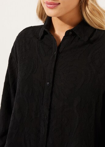 CALZEDONIA Bluse 'Jacquard' in Schwarz