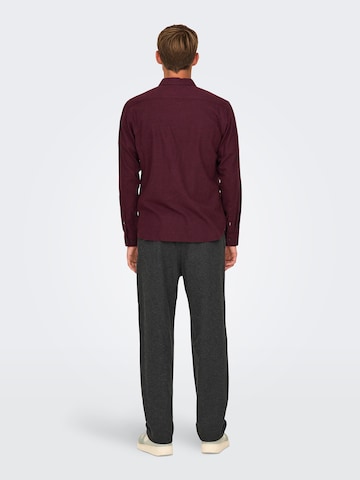 Only & Sons Regular fit Overhemd 'ONSRoad' in Rood